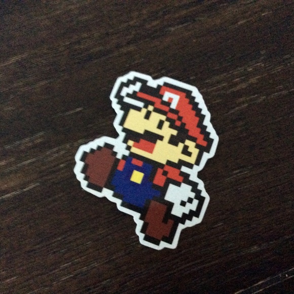 Super Mario Sticker Pack 2- Luigi Mario 8-bit Mario Yoshi Peach Stickers - Picture 4 of 7